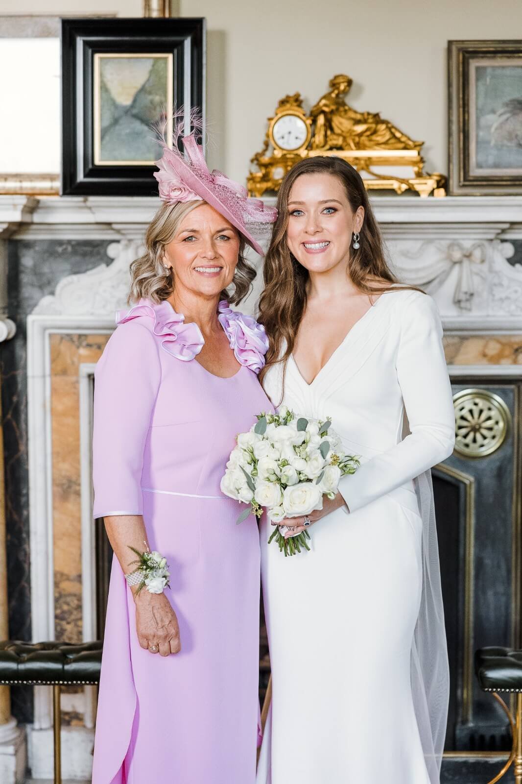 Bridal bouquet with trailing greenery
