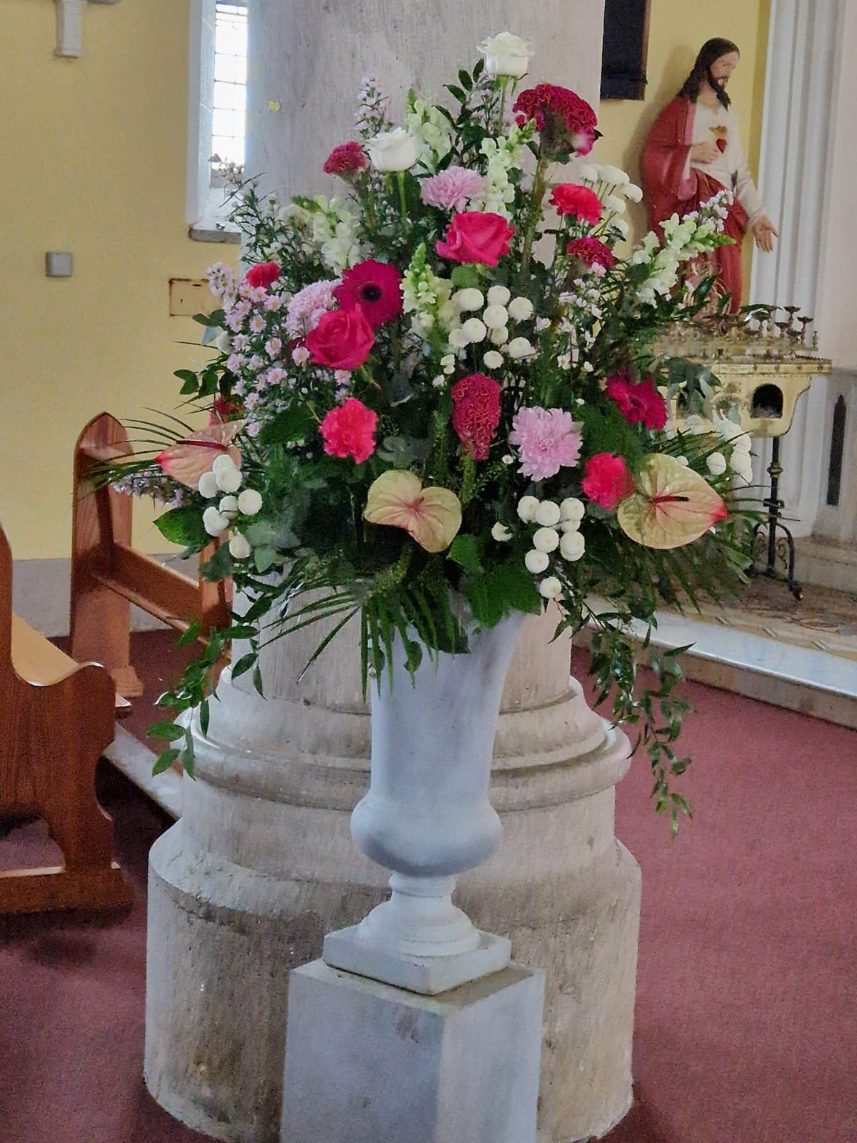 Statement floral piece at venue